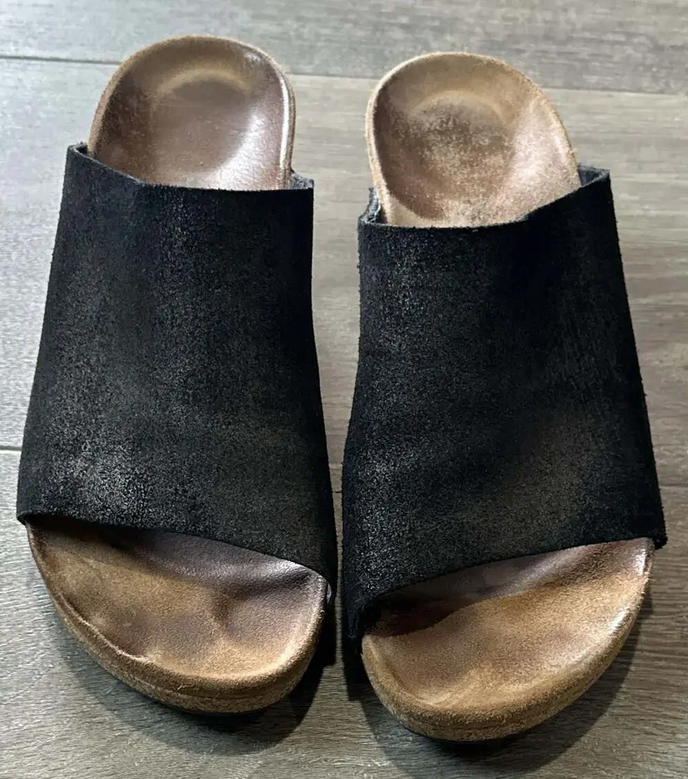Papillio by Birkenstock Namica Black Suede Wedge Sandals